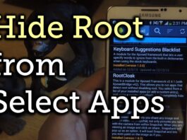 hide root status android app