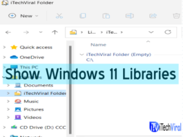 Show Windows 11 Libraries Folder